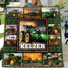 Free Shipping✈️Personalized Tractor Name Blanket