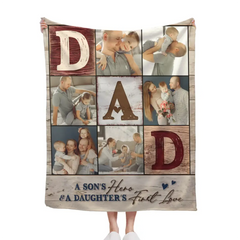 Free shipping✈️Personalized Family Photo Blanket - Gifts For Dad Husband