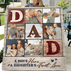 Free shipping✈️Personalized Family Photo Blanket - Gifts For Dad Husband