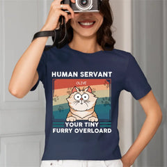 Personalized T Shirt - Good Morning Human Servant - Gift For Cat Lovers, Cat Mom, Cat Dad