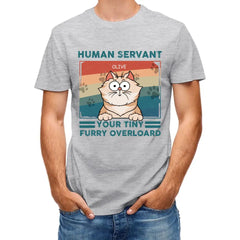 Personalized T Shirt - Good Morning Human Servant - Gift For Cat Lovers, Cat Mom, Cat Dad