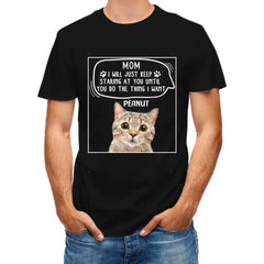 Personalized Photo T Shirt-Dog Cat Keep Staring At You