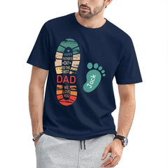 Personalized Dad And Kids Footprints Names Shirt