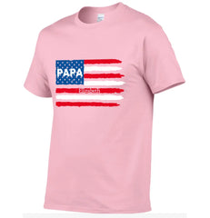 Customized PAPA Name Shirt - American Flag