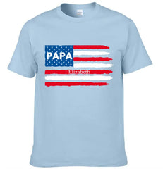 Customized PAPA Name Shirt - American Flag