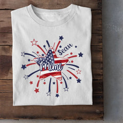 American Flag Star Mimi Mom Personalized Shirt