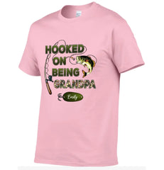 Hooked On Being Grandpa Fishing Camouflage Personalized Shirt -  Father's Day, Gift For Dad, Grandpa, Husband