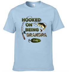 Hooked On Being Grandpa Fishing Camouflage Personalized Shirt -  Father's Day, Gift For Dad, Grandpa, Husband