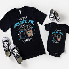 First Father's Day Together - Personalized Unisex T shirt & Baby Onesie