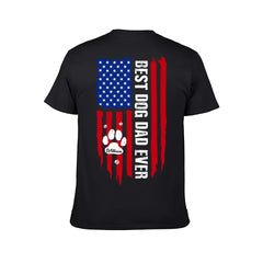 Personalized American Flag Shirt - Best Dog Dad Ever Paw