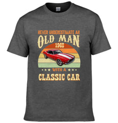 Custom Photo Never Underestimate An Old Man With A Classic Car Shirt