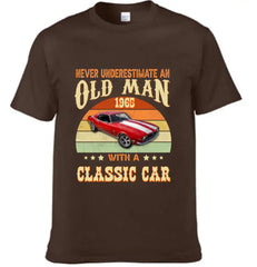 Custom Photo Never Underestimate An Old Man With A Classic Car Shirt