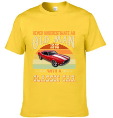 Custom Photo Never Underestimate An Old Man With A Classic Car Shirt