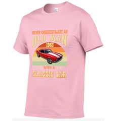 Custom Photo Never Underestimate An Old Man With A Classic Car Shirt