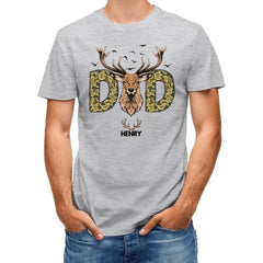 Reindeer Dad Hunting Camouflage Personalized Shirt, Father's Day Gift