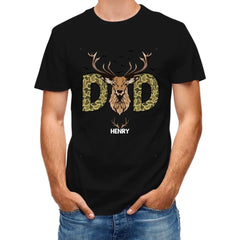 Reindeer Dad Hunting Camouflage Personalized Shirt, Father's Day Gift