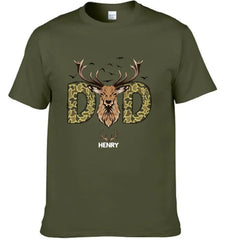 Reindeer Dad Hunting Camouflage Personalized Shirt, Father's Day Gift