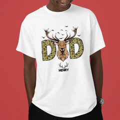 Reindeer Dad Hunting Camouflage Personalized Shirt, Father's Day Gift