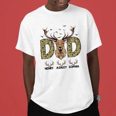 Reindeer Dad Hunting Camouflage Personalized Shirt, Father's Day Gift