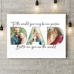 Upload Photo ，Happy Father's Day, Family Picture Canvas Wall Art