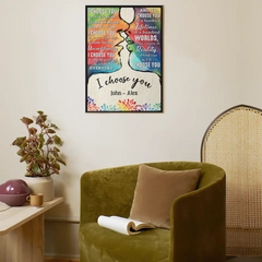 I Choose You To Do Life With - Couple Personalized LGBTQ Custom Vertical Canvas Wall Art & Blanket