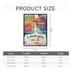 I Choose You To Do Life With - Couple Personalized LGBTQ Custom Vertical Canvas Wall Art & Blanket