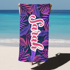 Tropical Personalized Beach Towel With Name