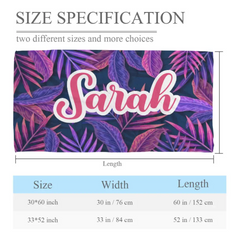 Tropical Personalized Beach Towel With Name