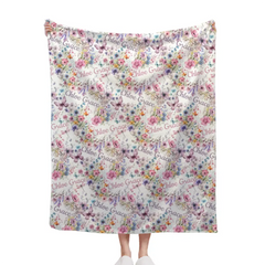 Free shipping✈️Personalized Wildflower Nursery Baby Blanket