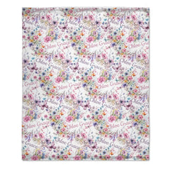 Free shipping✈️Personalized Wildflower Nursery Baby Blanket