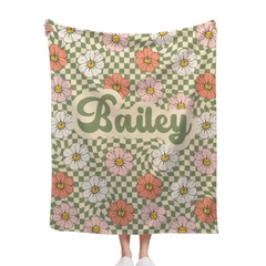 Free shipping✈️Personalized New Flower Retro Style In Vintage Rustic Style Blanket With Name