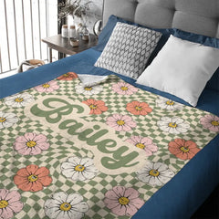 Free shipping✈️Personalized New Flower Retro Style In Vintage Rustic Style Blanket With Name