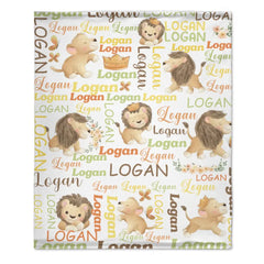 Free shipping✈️Customized Little Lion Blanket, Customized Baby Name, Crib Decoration, Birthday Gift