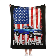 Free shipping✈️Personalized American Flag Background Car Blanket