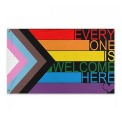 LGBT Pride Flag - Every One Is Welcome Here - Rainbow Flag Double-sided printing