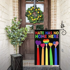 LGBT Gay Pride Garden Rainbow Flag - Double Sided Flag - Hate Has No Home Here