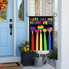 LGBT Gay Pride Garden Rainbow Flag - Double Sided Flag - Hate Has No Home Here