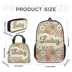 Customized Backpack With Retro Floral Name, A Gift For The Beginning Of School Season