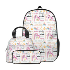 customized backpack with unicorn pattern name, gift for the beginning of school season