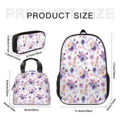 Purple Floral Girls Name Customized Backpack Back To School Gift