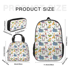 Personalized Smiling Animal Name Backpack - School Season Gift