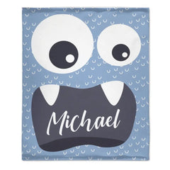 Personalized Little Monster Blanket for Kids, Custom Name Throw for Boys and Girls, Cute and Cuddly Creature