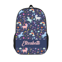 Clouds Raindrops Rainbows Stars Unicorns Name Customized Backpacks Children'S School Season Gifts