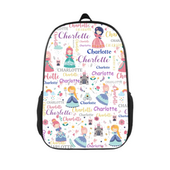 Personalized Custom Girls Name Backpack - with Princess Castle Magic Wand