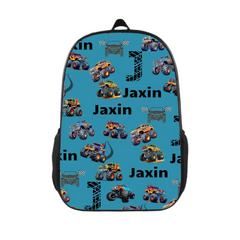 Personalized Monster Truck Kids Name Backpack School Season Gift