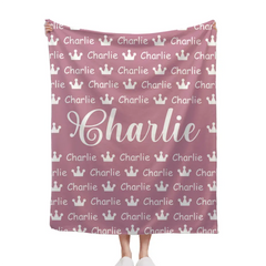 Free shipping✈️Personalized Crown Name Blanket for Kids