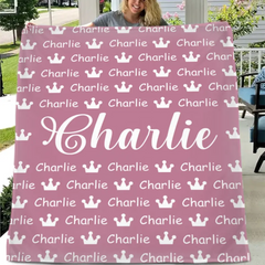 Free shipping✈️Personalized Crown Name Blanket for Kids