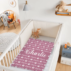 Free shipping✈️Personalized Crown Name Blanket for Kids