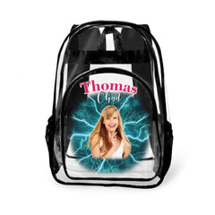 Personalized Name Customization Multi-Photo Custom Clear Backpack - School Season Gifts