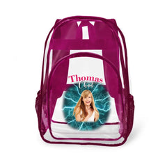 Personalized Name Customization Multi-Photo Custom Clear Backpack - School Season Gifts